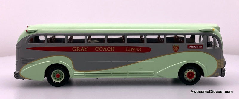 Yellow Coach 743 Gray Coach Lines Of Canada : Destination Toronto 1:50 Diecast Model Bus by Corgi
