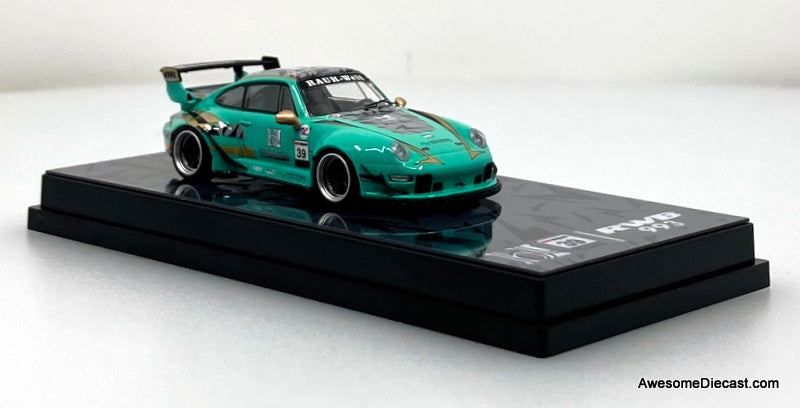 Porsche 993 RWB Zanthoxylum Livery, Teal Green 1:64 Diecast Model Car by MotoKit