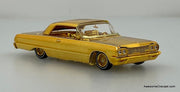 Chevrolet Impala West Coast Lowrider, Chrome Gold 1:64 Diecast Model Car by Fine Works64