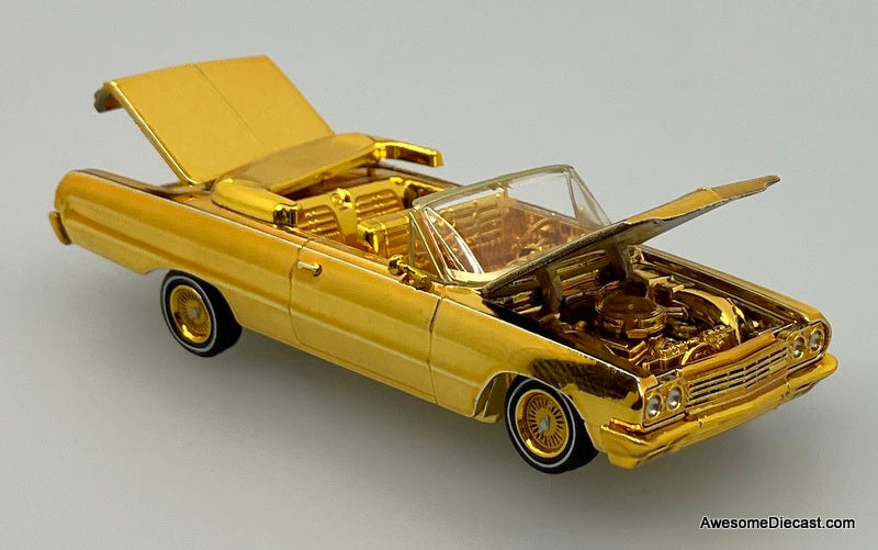 Chevrolet Impala West Coast Lowrider, Chrome Gold 1:64 Diecast Model Car by Fine Works64