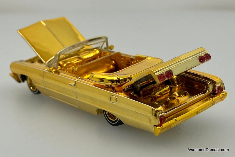 Chevrolet Impala West Coast Lowrider, Chrome Gold 1:64 Diecast Model Car by Fine Works64