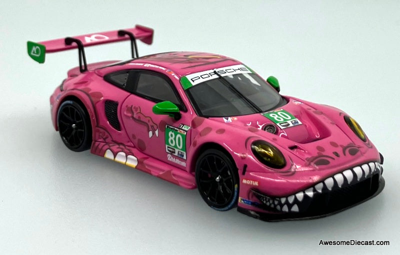 Hino H300 Flatbed w/Porsche 911 GT3, Pink Tyrannosaures "Roxy" 1:64 Diecast Model Vehicles by Top Lux/Star Race