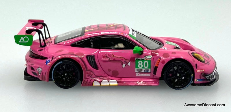 Hino H300 Flatbed w/Porsche 911 GT3, Pink Tyrannosaures "Roxy" 1:64 Diecast Model Vehicles by Top Lux/Star Race