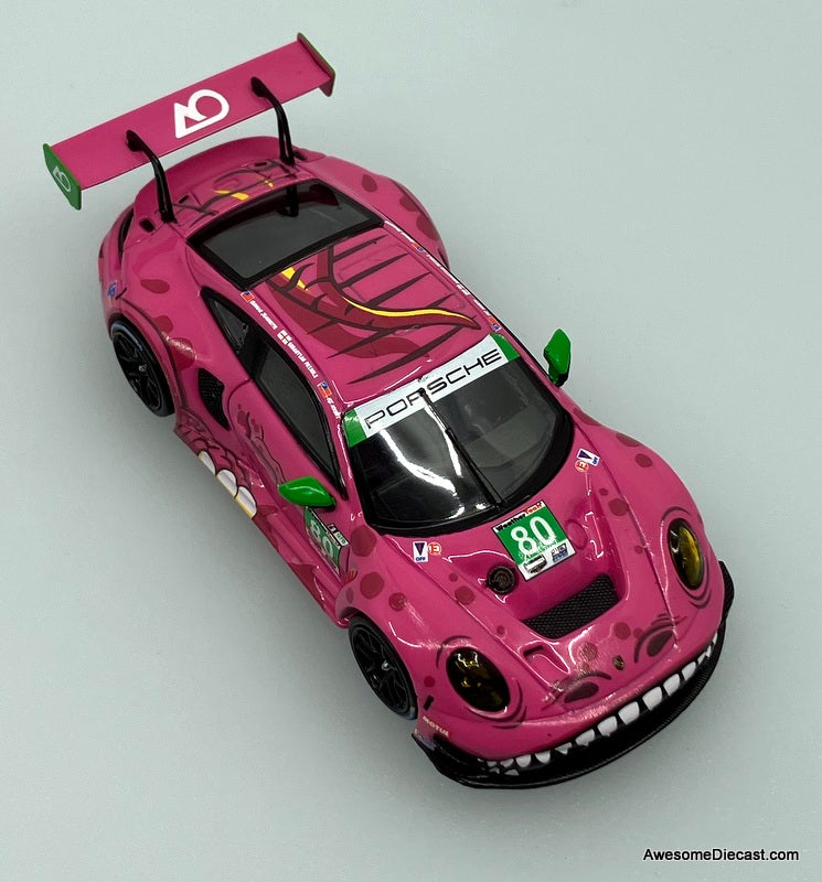 Hino H300 Flatbed w/Porsche 911 GT3, Pink Tyrannosaures "Roxy" 1:64 Diecast Model Vehicles by Top Lux/Star Race