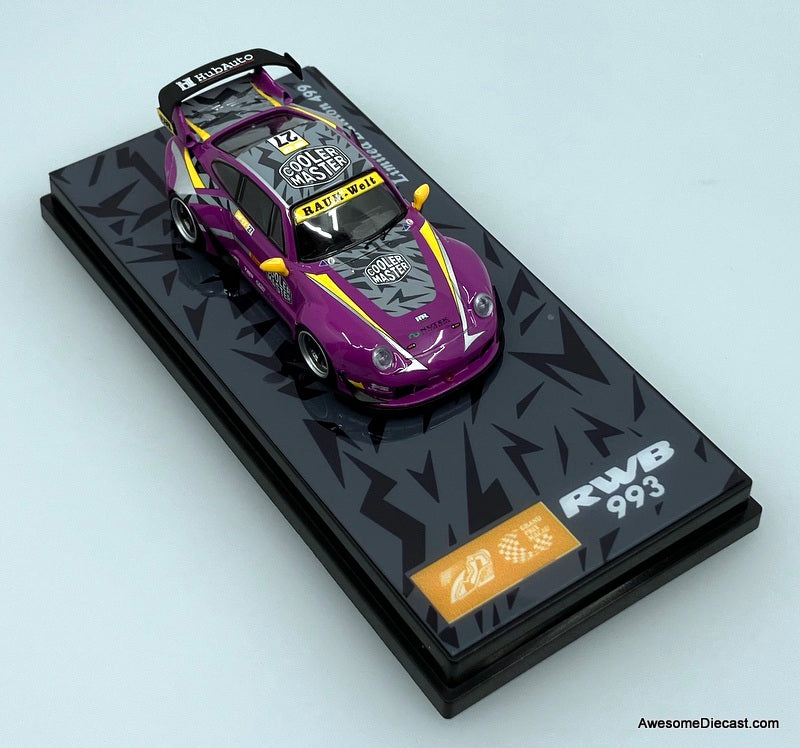 Porsche 993 RWB Traditional Fermented Livery, Purple 1:64 Diecast Model Car by MotoKit