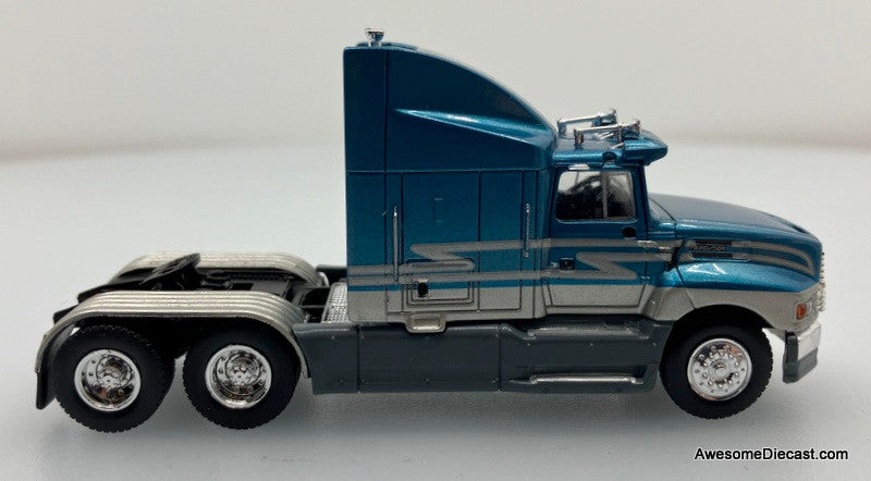 Ford Aeromax Sleeper Tractor, Metallic Blue 1:87 ABS Plastic Model by Brekina