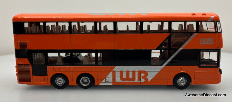 Volvo B8L Double Decker Bus, Orange: Route A38 Hong Kong Airport 1:64 Diecast Model Bus