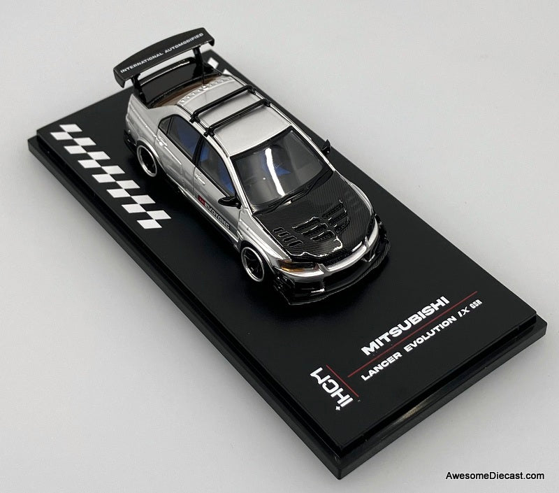 Mitsubishi Lancer Evolution IX, Moonlight Silver 1:64 Diecast Model Car by IHCM