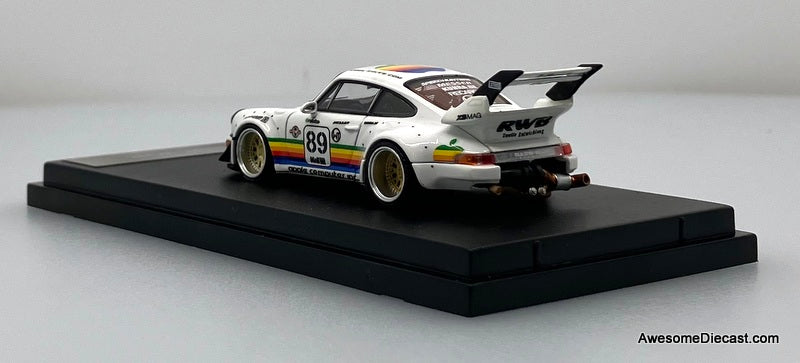 Porsche 964 RWB Wide Body, White: Apple Livery 1:64 Diecast Model Car by Street Weapon
