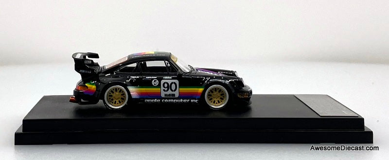 Porsche 964 RWB Wide Body, Black: Apple Livery 1:64 Diecast Model Car by Street Weapon