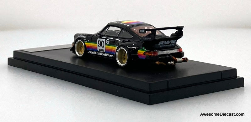Porsche 964 RWB Wide Body, Black: Apple Livery 1:64 Diecast Model Car by Street Weapon
