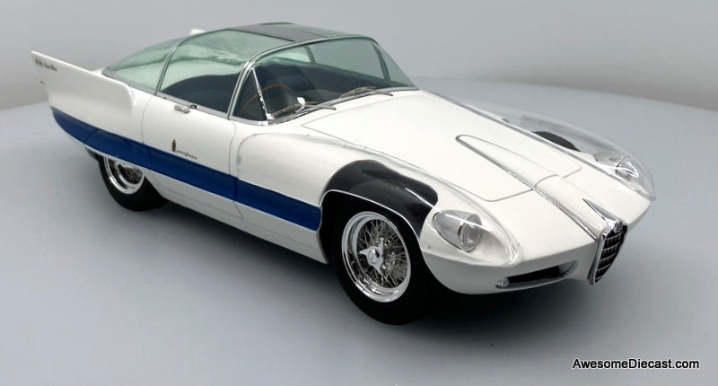 1956 Alfa Romeo 6C 3000 Superflow I Pininfarina, White/Silver 1:18 Resin Cast Model by Maxima