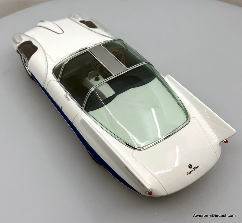1956 Alfa Romeo 6C 3000 Superflow I Pininfarina, White/Silver 1:18 Resin Cast Model by Maxima