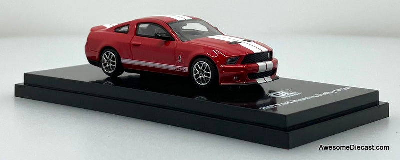 2007 Ford Mustang Shelby GT500 Super Snake, Torch Red/White Stripe 1:64 Diecast Model Car by MotorHelix/Greenlight