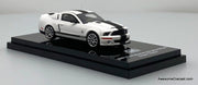 2007 Ford Mustang Shelby GT500 Super Snake, Performance White/Black Stripe 1:64 Diecast Model Car by MotorHelix/Greenlight