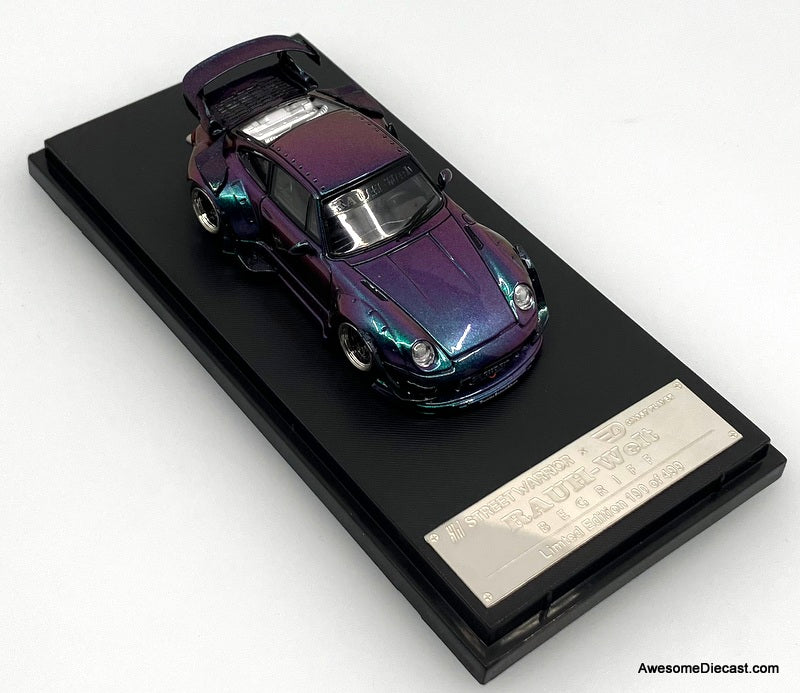 Porsche 993 RWB, Chameleon Green 1:64 Diecast Model Car by Street Warrior