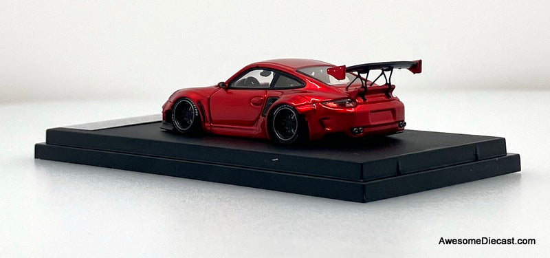 Porsche 997 RWB Widebody Liberty Walk, Metallic red 1:64 Diecast Model Car by Star Models