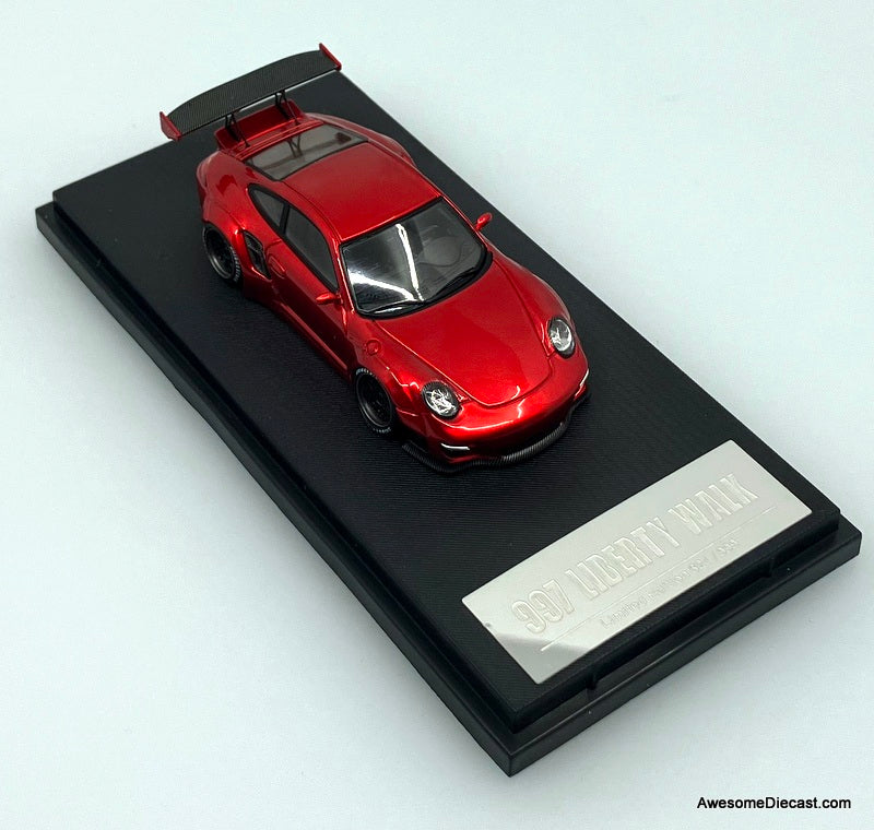 Porsche 997 RWB Widebody Liberty Walk, Metallic red 1:64 Diecast Model Car by Star Models