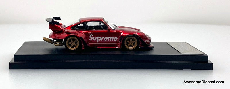 Porsche 993 RWB, Metallic Red "Supreme" 1:64 Diecast Model Car by Street Weapon