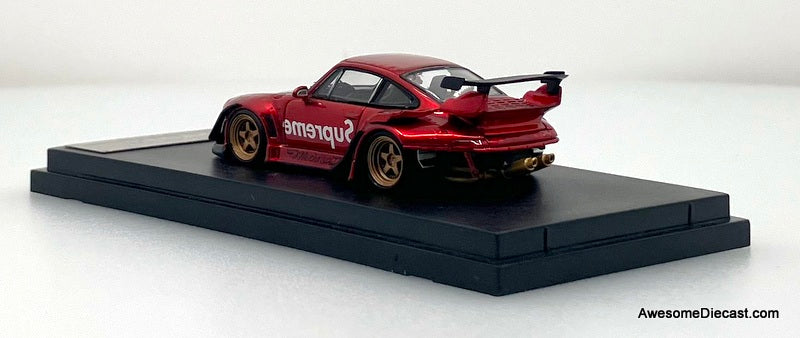 Porsche 993 RWB, Metallic Red "Supreme" 1:64 Diecast Model Car by Street Weapon
