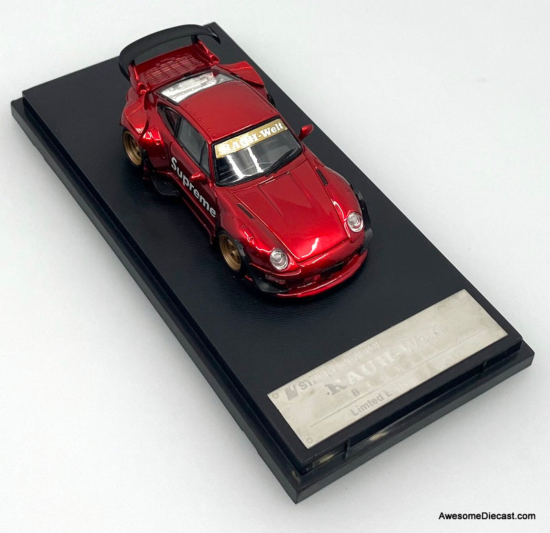 Porsche 993 RWB, Metallic Red "Supreme" 1:64 Diecast Model Car by Street Weapon