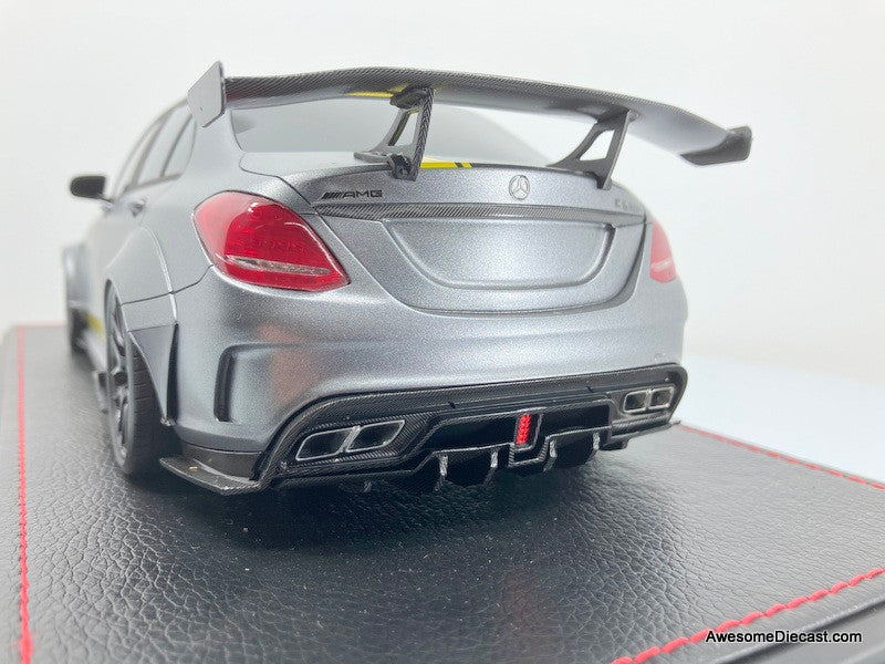 GLM 1:18 2019 Mercedes-Benz C-Class C63s AMG Darwin Pro Widebody, Mountain Gray