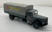 White Delivery Truck w/Canvas Back: Pennsylvania Rail Road Company (P.R.R.), Gray 1:50 Diecast Model Truck by Corgi