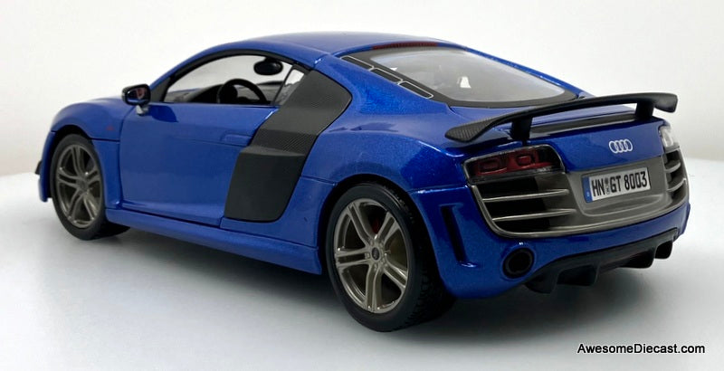 Audi R8 GT, Metallic Blue 1:18 Diecast Model Car by Maisto