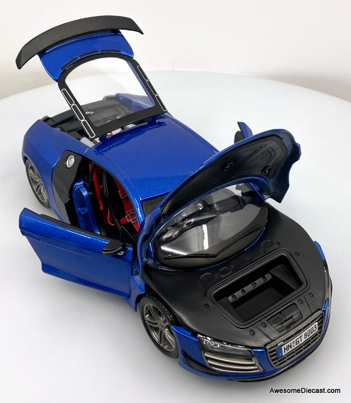 Audi R8 GT, Metallic Blue 1:18 Diecast Model Car by Maisto