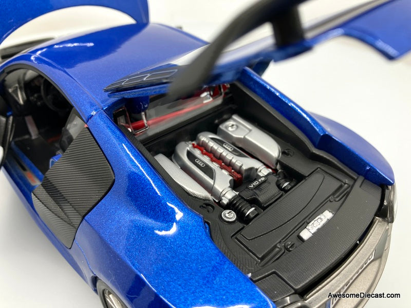 Audi R8 GT, Metallic Blue 1:18 Diecast Model Car by Maisto