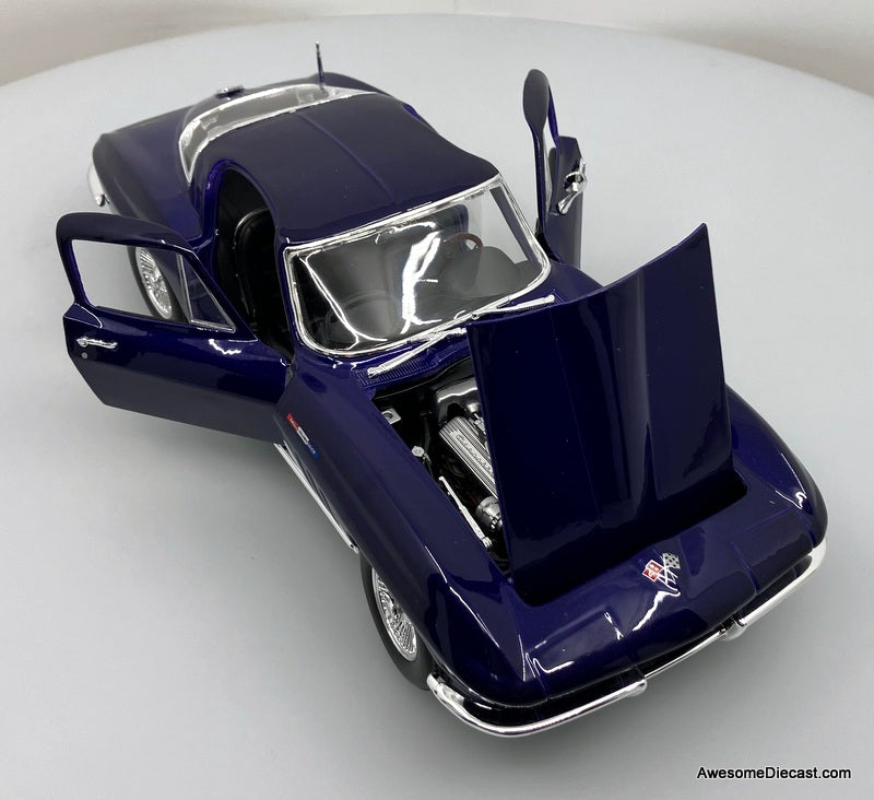 1965 Chevrolet Corvette, Metallic Blue 1:18 Diecast Model Car by Maisto