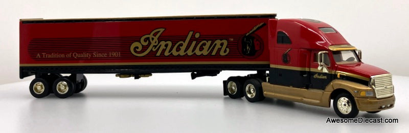 Ford AeroMax Sleeper Tractor w/Trailer (Coin Bank): Indian Motor Cycle 1:64 Diecast Model Truck by Liberty Classics