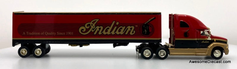 Ford AeroMax Sleeper Tractor w/Trailer (Coin Bank): Indian Motor Cycle 1:64 Diecast Model Truck by Liberty Classics