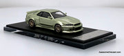 Nissan Skyline GT-R R34 PSC Design "Smilodon" Millennium Jade 1:64 Diecast Model Car by Time Micro