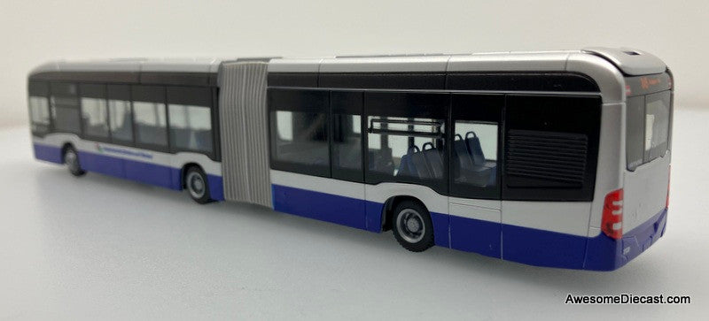 Mercedes eCitaro G Articulated Bus: VZO Bus Lines (Switzerland) 1:87 ABS Plastic Model Bus by Rietze