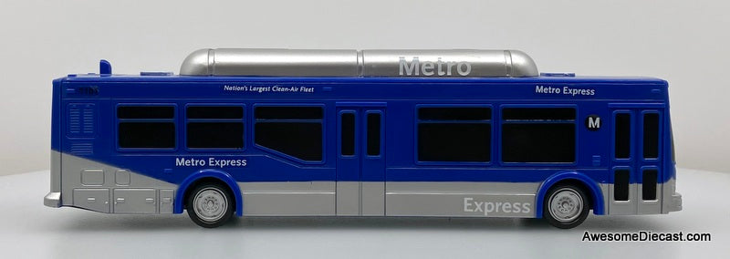 NABI Transit Bus Los Angeles Metro, Blue 1:50 ABS Plastic Model Bus by Iconic Replicas
