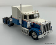 Chevrolet Bison Sleeper Tractor, Blue/White 1:87 ABS Plastic Model Truck by Brekina
