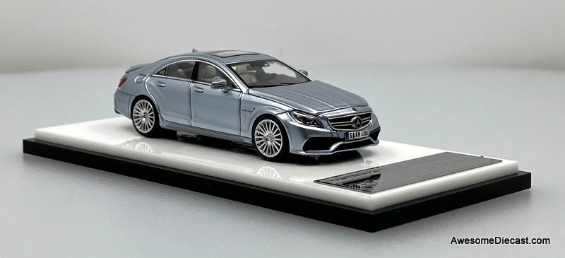 Mercedes Benz CLS63 4Matic AMG, Ice Blue Metallic 1:64 Diecast Model Car by Mortal