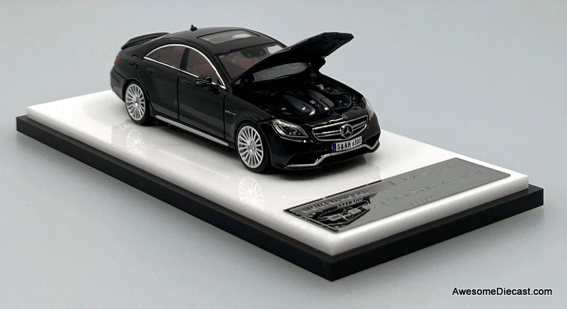 Mercedes Benz CLS63 4Matic AMG, Obsidian Black 1:64 Diecast Model Car by Mortal