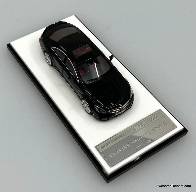 Mercedes Benz CLS63 4Matic AMG, Obsidian Black 1:64 Diecast Model Car by Mortal