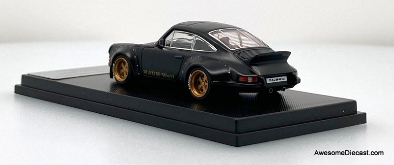Porsche 930 RWB (Ducktail Wing), Matte Black 1:64 Diecast Model Car by My Model Collect