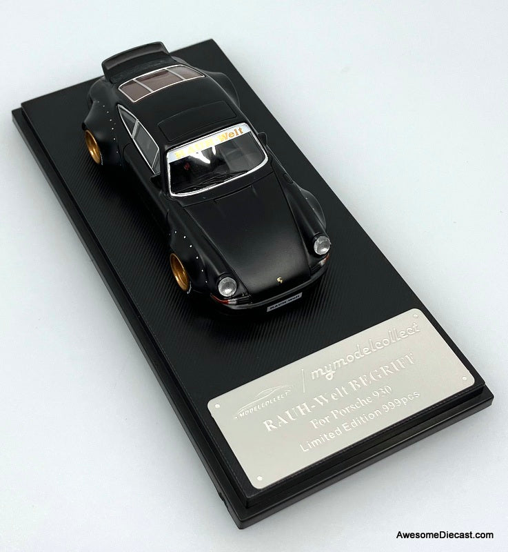 Porsche 930 RWB (Ducktail Wing), Matte Black 1:64 Diecast Model Car by My Model Collect