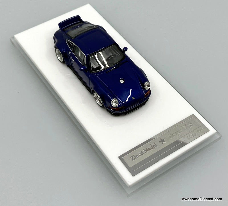 Porsche Singer DLS, Sapphire Blue 1:64 Diecast Model Car by Zincit Model