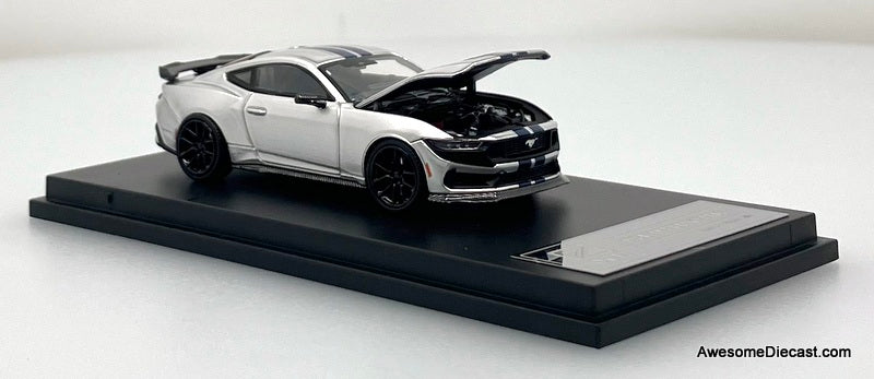 Ford Mustang (S650) Dark Horse, Silver 1:64 Diecast Model Car by DCM