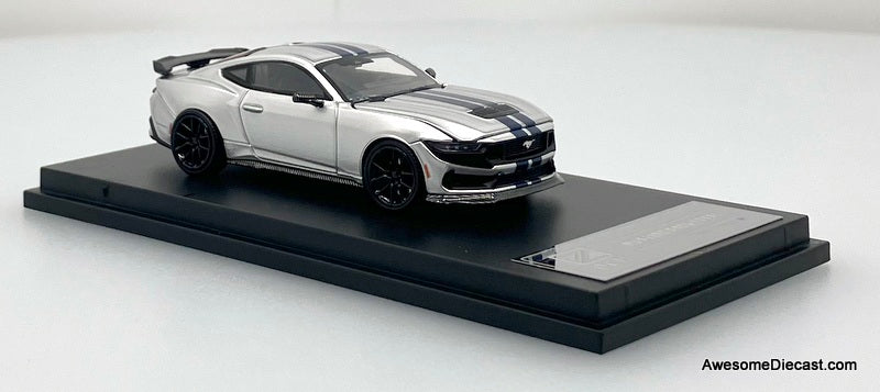 Ford Mustang (S650) Dark Horse, Silver 1:64 Diecast Model Car by DCM