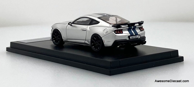 Ford Mustang (S650) Dark Horse, Silver 1:64 Diecast Model Car by DCM