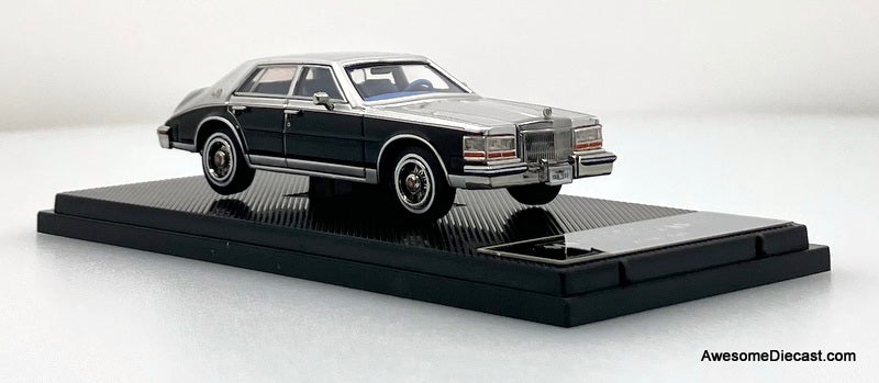 1980 Cadillac Seville Elegante, Black/Silver 1:64 Diecast Model Car by Sun Star
