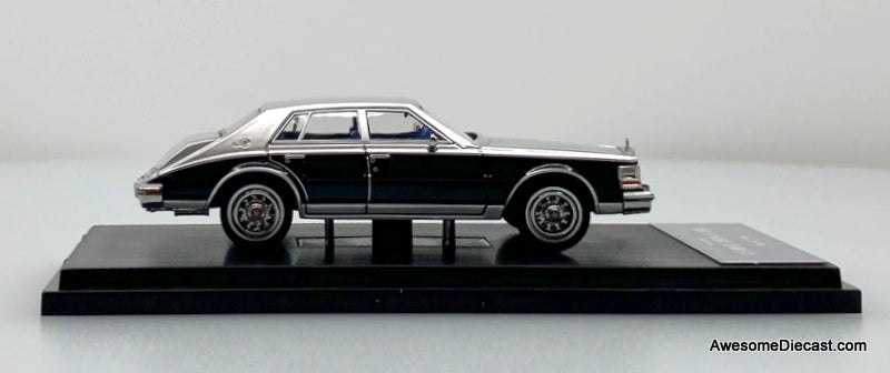 1980 Cadillac Seville Elegante, Black/Silver 1:64 Diecast Model Car by Sun Star