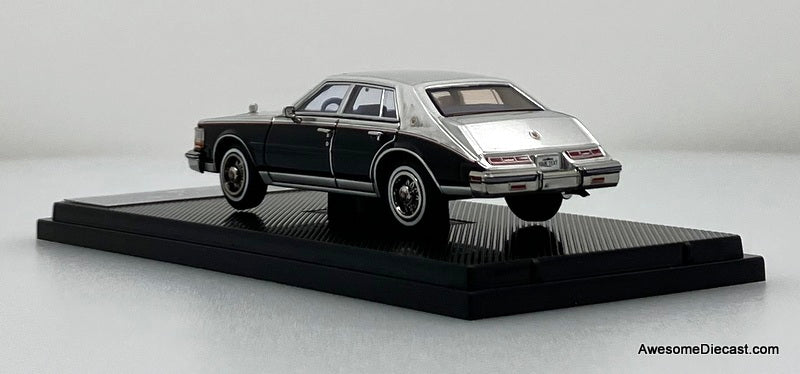 1980 Cadillac Seville Elegante, Black/Silver 1:64 Diecast Model Car by Sun Star