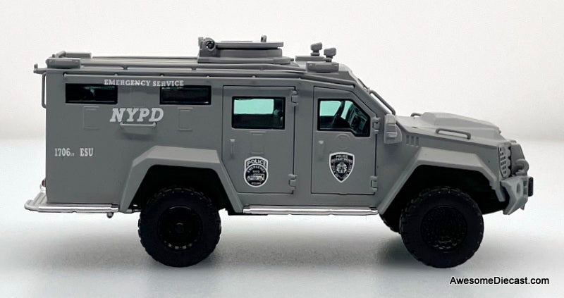 BearCat G3 Armored Vehicle w/Figures: NYPD 1:64 ABS Plastic Model Vehicle by MVA Models
